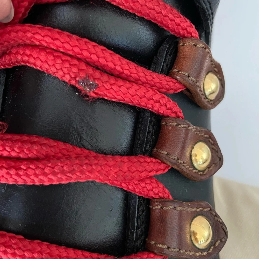 LOUIS VUITTON Leather Lace Up Combat Boots Ankle Booties - Picture 10 of 16